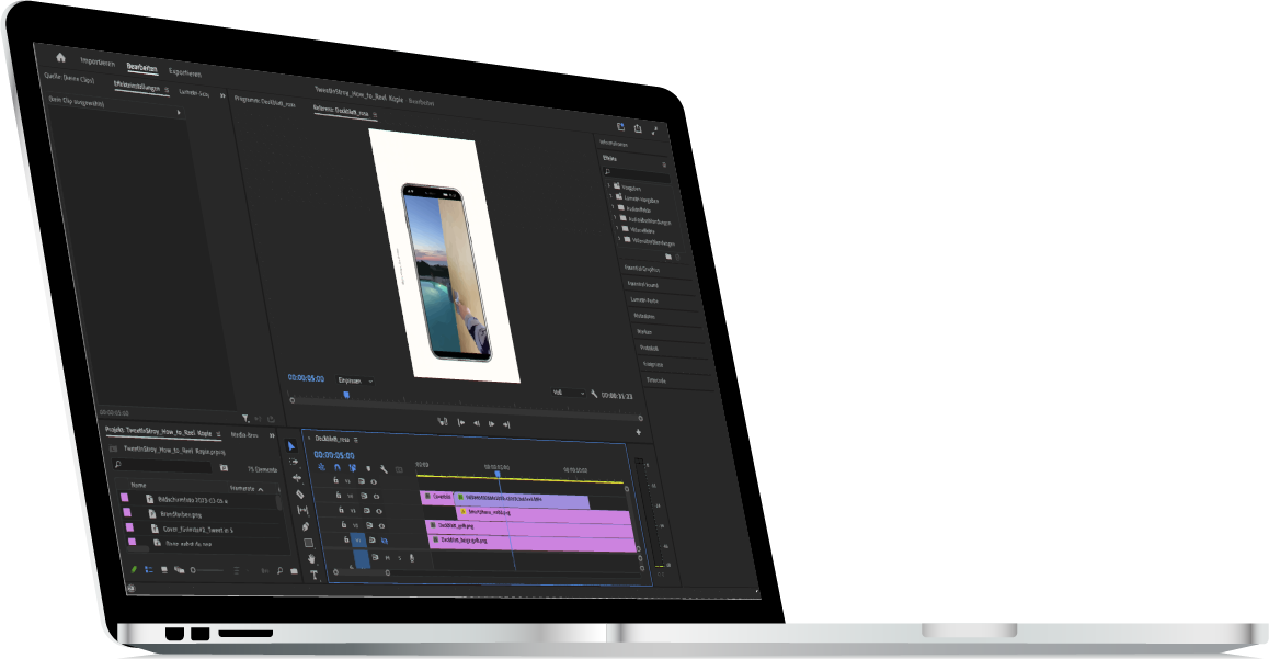 Laptop mit Premiere Pro